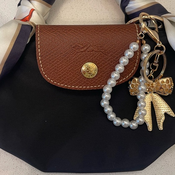 MINI LONGCHAMP BLACK AND COGNAC!! Gorgeous!!! New!!!! - Picture 6 of 10